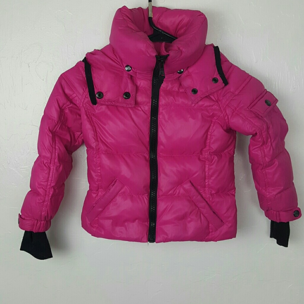 S13 New York girl pink hoodis winter full zipper jacket size 2